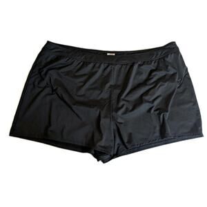 LAND'S END Black Swimwear Bottoms Lined Board Shorts Size 26W